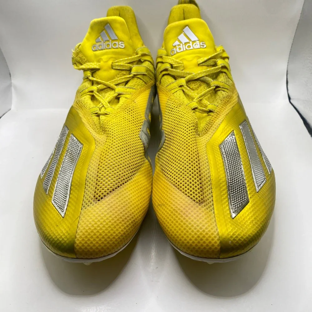 Adidas Adizero Football Cleats Mens 10 Yellow Silver FZ0703 Speed Spikes Sport